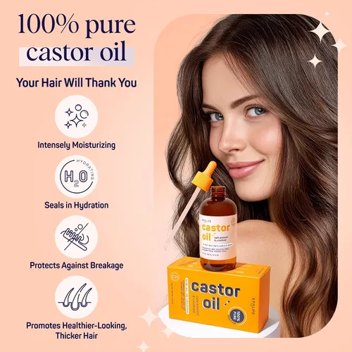 Miniatura 4 de SpaLife Aceite de ricino orgánico prensado en frío para cara, cejas, cabello, piel, uñas y pestañas, aceite de ricino prensado en frío sin hexano