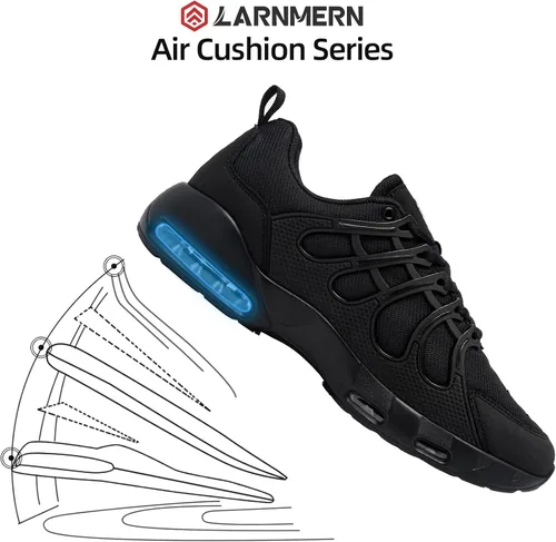 Miniatura 4 de LARNMERN Zapatos de trabajo antideslizantes para hombre, antideslizantes, antideslizantes, con amortiguación de aire, zapatos para restaurante