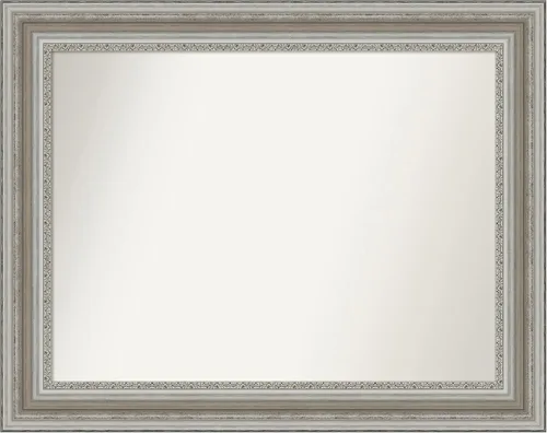 Miniatura 145 de Amanti Art Espejo de baño plateado para sobre el fregadero, 26 x 26 pulgadas, espejo cuadrado de plata antigua, marco de madera tradicional mediano