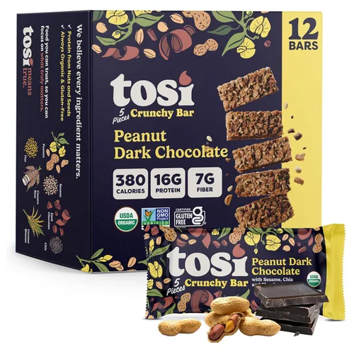 Miniatura 11 de Tosi Organic SuperBites Snacks veganos, 2.4 onzas (paquete de 12), sin gluten, Omega 3s, barras de proteína vegetal con lino y semillas de chía