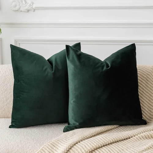 Miniatura 27 de Juspurbet - Juego de 2 fundas decorativas de terciopelo para cojines, fundas suaves para sofá, cama o sillón con cremallera oculta, para sala