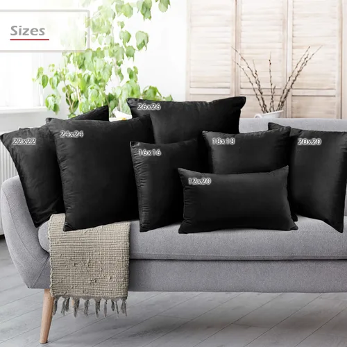 Miniatura 6 de Nestl Fundas de cojín decorativas de terciopelo, acogedoras para exteriores, 20x20 pulgadas, suaves y lisas para sofá, cama y automóvil, juego de 4