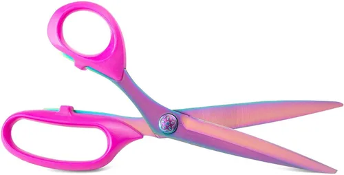 Miniatura 2 de Tijeras de costura para zurdos de 9 pulgadas para corte de tela, tijeras profesionales afiladas de alta resistencia con revestimiento de titanio