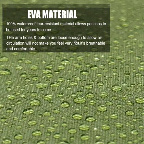 Miniatura 28 de Abrigos de lluvia (paquete de 2) – Ponchos de lluvia reutilizables de EVA para adultos, chaquetas impermeables para hombres y mujeres