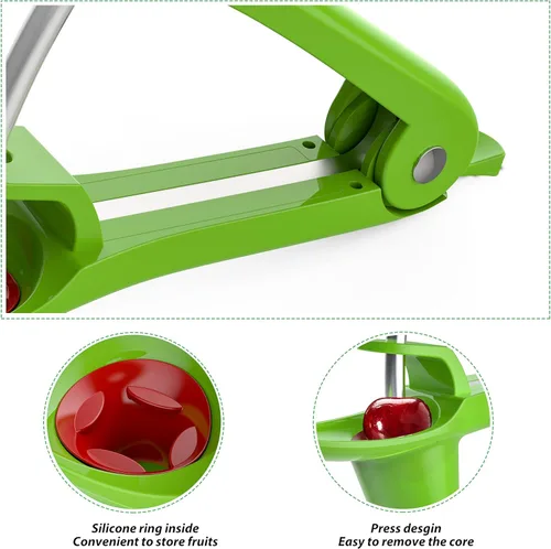 Miniatura 4 de Descarozador de cerezas - Ordekcity; herramienta de acero inoxidable para remover carozos de cerezas con diseño de empuje manual, ahorra tiempo