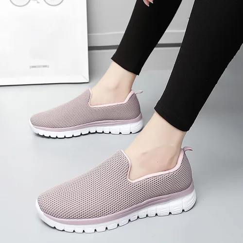 Miniatura 2 de JWSVBF Zapatos deportivos de plataforma para mujer, cuñas, malla transpirable, sin cordones, a la moda, de otoño, cómodos, para caminar, zapatos