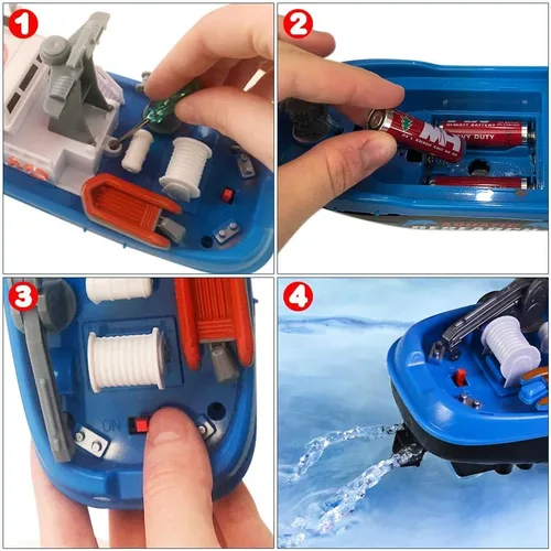 Miniatura 4 de ArtCreativity Barco de investigación acuática, barco de juguete a pilas para niños, flotadores en el agua, bañera flotante y juguete de piscina