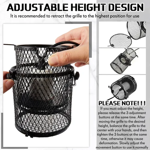 Miniatura 4 de VIHOSE 2 piezas de soporte retráctil para lámpara de calor de reptiles para reptiles, pantalla antiquemaduras, emisor de calor de cerámica, pantalla