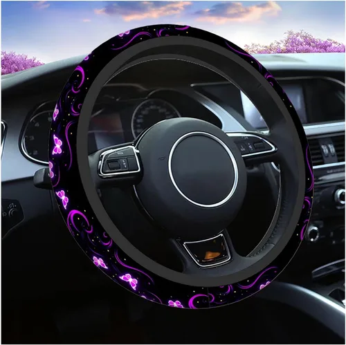 Miniatura 8 de Swono Fundas de volante de neopreno antideslizantes con diseño de fantasmas lindos y divertidos fantasmas bailarines de Halloween, agarre cómodo