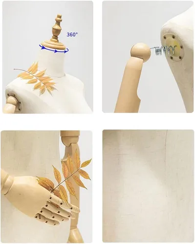 Miniatura 5 de Adjustable Female Mannequin Torso with Detachable Head & Arms - Medium Size Dress Form for Sewing, Tailoring, Jewelry Display - Perfect for Covers