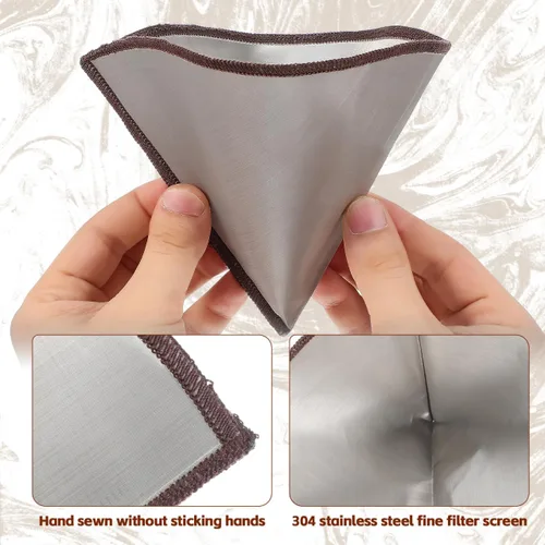 Miniatura 7 de Kichvoe Pantalla de filtro de café de acero inoxidable reutilizable: 1-4 tazas Filtro de cono permanente de malla ultra fina para vertido, expreso