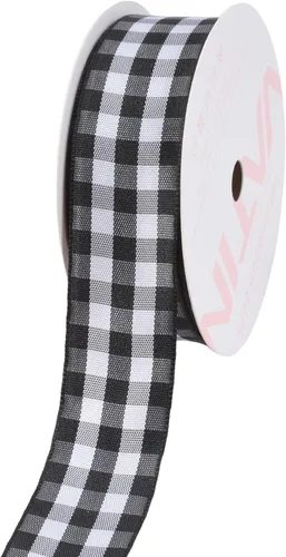 Miniatura 76 de VATIN Cinta a cuadros en blanco y negro – 3/8 pulgadas x 50 yardas, perfecta para cestas de Pascua, manualidades de primavera, envoltura de regalos
