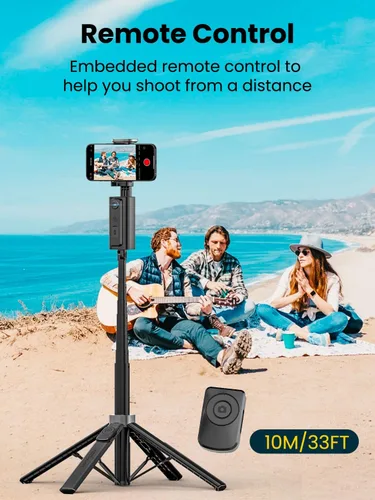 Miniatura 4 de AOCHUAN Trípode de seguimiento facial para iPhone y Android, palo selfie expandible de 57 pulgadas con rotación de 360 grados que sigue la rotación