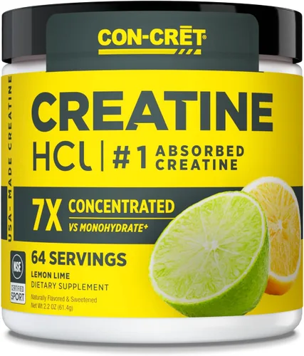 CON-CRET Creatina HCl en polvo | Apoyo para la energía muscular, cognitiva y celular | Sin hinchazón ni calambres | Fabricado en EE. UU. y