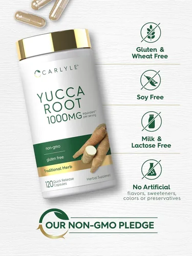 Miniatura 5 de Carlyle Extracto de raíz de yuca 120 cápsulas Suplemento de hierbas Sin OMG y sin gluten