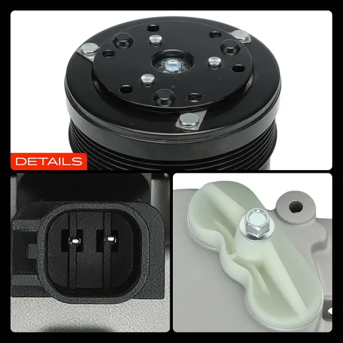 Miniatura 9 de A-Premium Compresor de CA con embrague compatible con Ford Mustang 4.0L 2007-2010, con compresor FS18, 6 ranuras