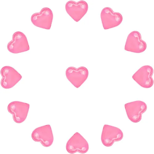 Miniatura 3 de 200 corazones acrílicos rosados, relleno de jarrón de 0.866 in, decoraciones para el día de San Valentín, decoración de mesa de corazón de plástico