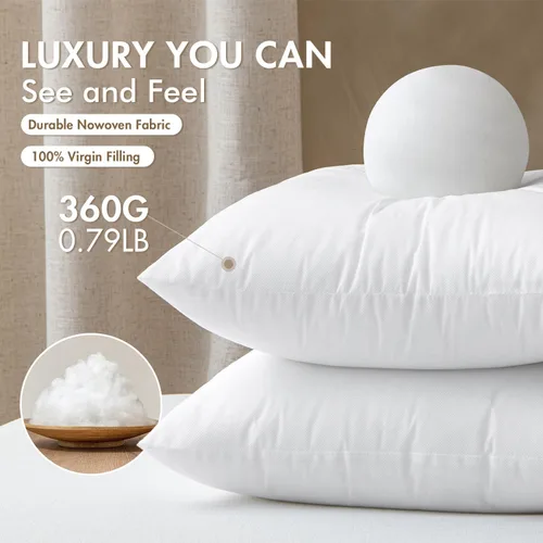 Miniatura 2 de MIULEE Juego de 2 rellenos de almohada decorativa de 12x20 pulgadas, rellenos de almohada no tejidos con relleno 100% virgen para sofá, sillón