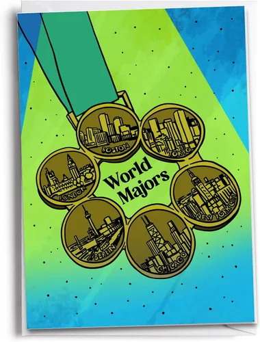 Miniatura 13 de Felicitaciones por terminar una tarjeta de felicitación de maratón 26.2 Millas Inspirado en correr