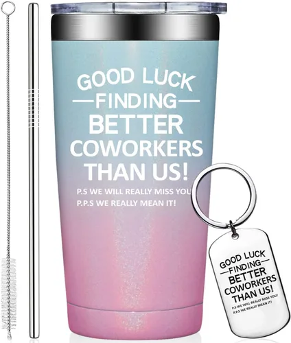 Grifarny Regalos de despedida para mujeres – Vaso de despedida para compañeros de trabajo – Vaso de buena suerte para encontrar mejores compañeros