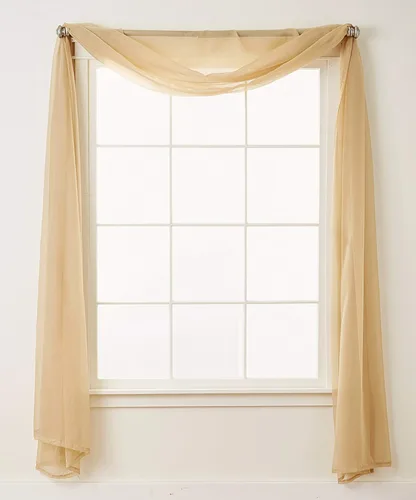 Miniatura 23 de Elegant Comfort - Cortinas transparentes de lujo con bolsillo para barra para cocina, dormitorio y sala de estar, Microfibra, Beige