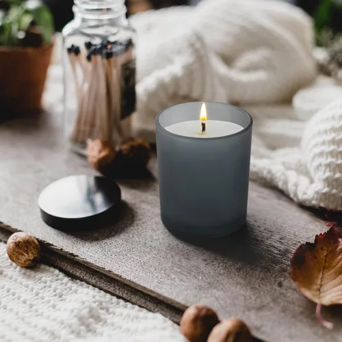 Miniatura 5 de SHOWIN Tarros Gruesos para Velas para Hacer Velas 16 Piezas, 7 OZ Tarros Vacíos con Tapas de Madera para Hacer Velas, Contenedor de Muestra, Gris