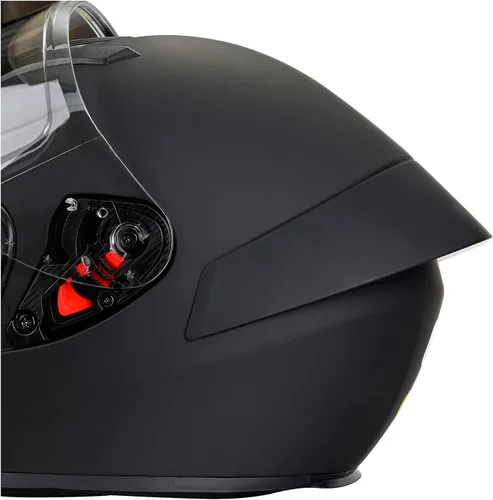 Miniatura 7 de Casco de motocicleta de cara completa para adultos con aprobación DOT, casco de bicicleta de calle negro y ligero aerodinámico para hombres