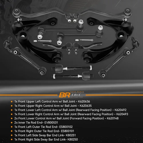 Miniatura 2 de Brazos de control delanteros superiores e inferiores compatibles con Ford Fusion 2006-2007, Lincoln MKZ 2007, Zephyr 2006, Mercury Milan 2006-2007
