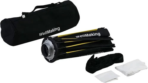 Miniatura 8 de WELLMAKING Caja de luz parabólica de 33.4 pulgadas de 16 quilates de instalación rápida y plegable, con difusores/rejilla de panal/bolsa, compatible