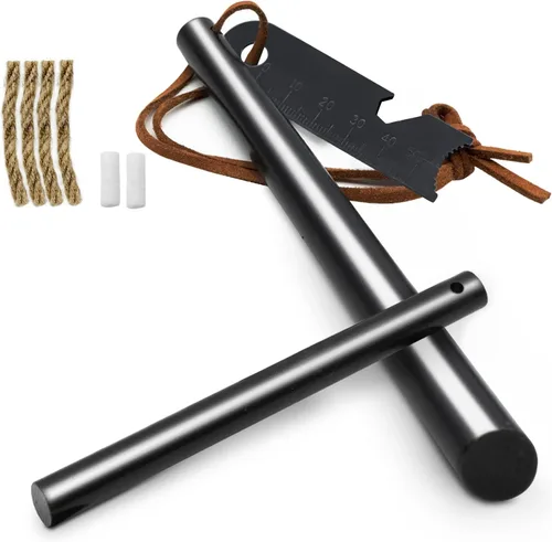 Miniatura 9 de BCHARYA Fire Starter Survival Tool, Ferro Rod Kit with Leather Neck Lanyard and Multi-Tool Striker, Flint and Steel Survival Igniter with Tinder