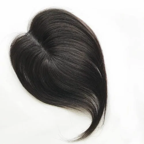 Miniatura 7 de Toppers de cabello humano real de 2.8x3.9 in para mujer, clips finos en encaje suizo para cubrir cabello calvo o blanco, 10 pulgadas