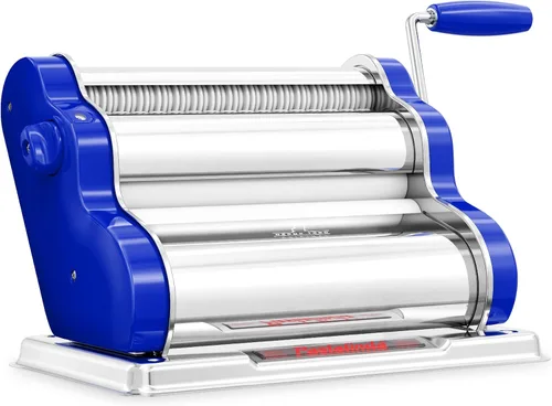 Miniatura 17 de PASTALINDA Máquina para hacer pasta Classic 260, rodillos de 10.2 in de ancho, 9 posiciones de grosor, 2 posiciones de corte, acero inoxidable, Lila
