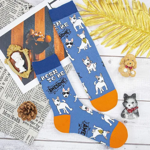 Miniatura 5 de PanPacSight Calcetines Bulldog Goat Alpaca Lama, para hombre, divertido, novedoso, patrón de animales, fiesta, regalo de calcetín loco