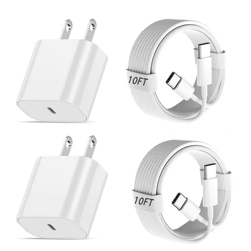Miniatura 9 de Cargador rápido para iPhone, cargador extra largo para iPhone, carga rápida, 10 pies, paquete de 2 cargadores de teléfono i de 10 pies, adaptador