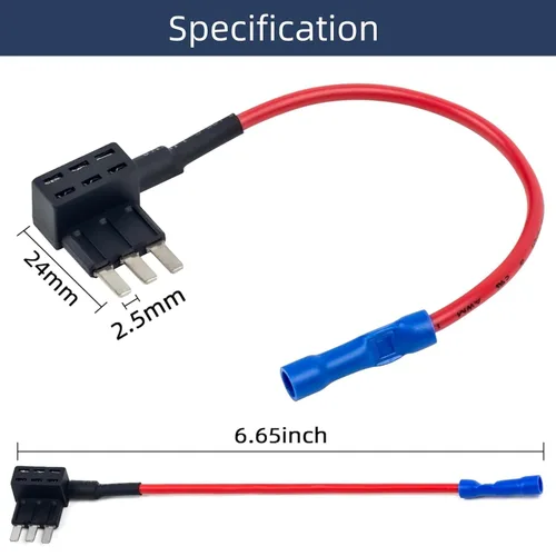 Miniatura 3 de Micro 3 pines fusible grifo 15A agregar fusible a granel adaptador de fusibles de coche Dash Cams adaptador de circuito TAP y portafusibles Set de 3