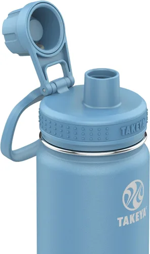 Miniatura 6 de Takeya Actives - Botella de agua de acero inoxidable, con aislamiento térmico y tapa de boquilla, capacidad de 24 onzas, color azul piedra Piedra