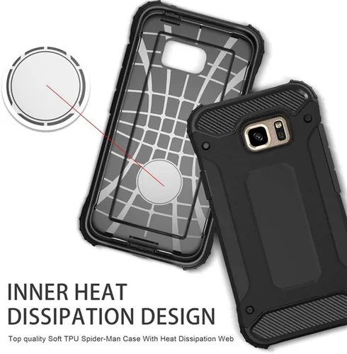 Miniatura 4 de Funda de teléfono para Samsung Galaxy S7 con protector de pantalla de vidrio templado y accesorios para celda, resistente, de doble capa, cuerpo