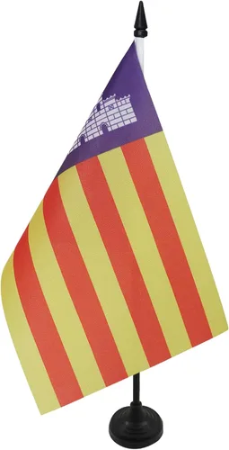 Miniatura 20 de Bandera de mesa de Andalucía 4'' x 6'' - Bandera de escritorio de la región española de Andalucía 5.9 x 3.9 in - Barra y base de plástico negro - AZ