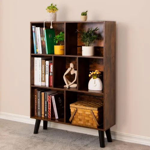 Miniatura 65 de LEYAOYAO Estantería de 5 cubos de 3 niveles con patas, estante negro menta para libros para niños, bonito organizador de almacenamiento, estantes