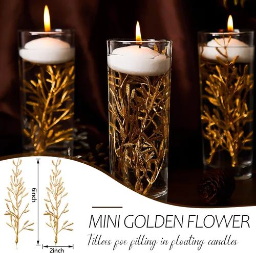 Miniatura 2 de 80 piezas de flores sintéticas para jarrón de centro de mesa, velas flotantes de relleno, mini relleno de flores para boda, mesa de comedor, fiesta