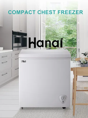 Miniatura 3 de WANAI Congelador de pecho compacto de 5.0 pies cúbicos con 7 termostatos ajustables en la parte superior de la puerta abierta, compresor de Blanco