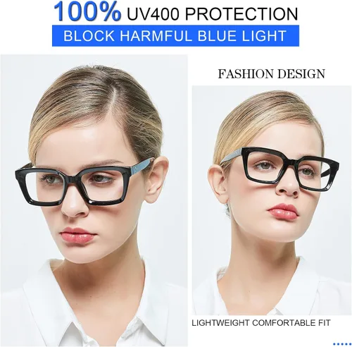 Miniatura 2 de MARE AZZURO Lentes de computadora para mujer, con bloqueo azul, elegantes lentes de juego para mujer, sin aumento