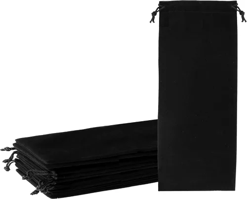 Miniatura 14 de Mandala Crafts Bolsas de terciopelo negro con cordón de 14 x 14 pulgadas, 10 bolsas grandes de terciopelo con cordón a granel para regalos de fiesta