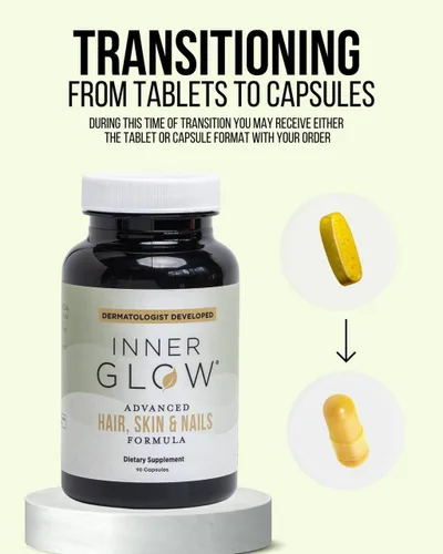Miniatura 4 de Inner Glow Vitaminas Avanzadas para el Cabello, la Piel y las Uñas – Suplemento Capilar Desarrollado por Médicos con Biotina, Péptidos de Colágeno