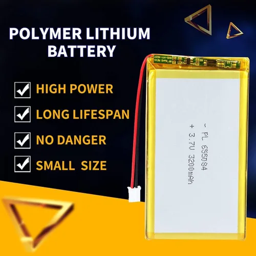 Miniatura 5 de 3.7V 3200mAh 655084 Lipo batería recargable de iones de polímero de litio con conector PH2.0.000 in JST