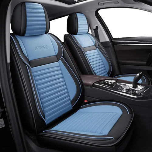 Miniatura 11 de LINGVIDO Fundas de asiento de automóvil, transpirables e impermeables, de piel sintética para autos, SUV, camiones, sedán, funda de asiento