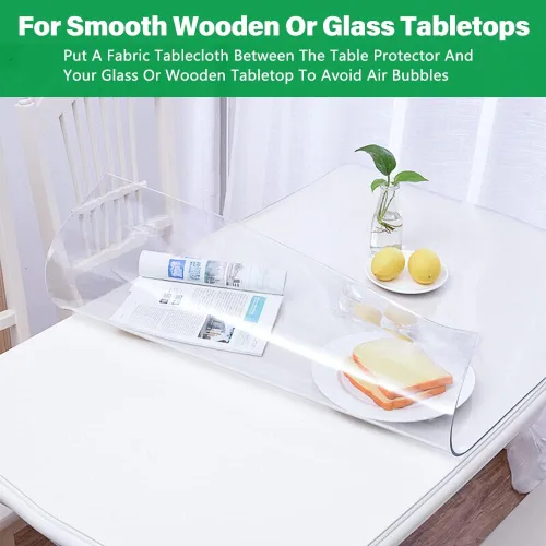 Miniatura 5 de Protector de plástico transparente de 32 x 32 pulgadas, 0.059 in, protector de mesa de comedor, mantel cuadrado de PVC, tapete de plástico