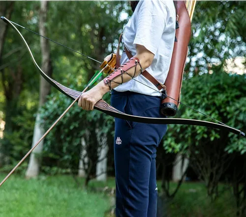 Miniatura 3 de Deerseeker Outdoor Archery 54" Traditional Bow Hunting Longbow with Bamboo Core Limbs Handmade Recurve Bow RH/LH for Targeting Practice Shooting