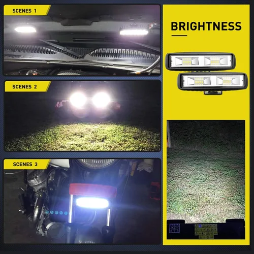 Miniatura 8 de Nilight Focos LED Laterales 2PCS 6.5 Pulgadas 60W Haz de Inundación y Concentrado Combo Barra de Luz Luces Antiniebla de Conducción Iluminación