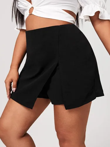 Miniatura 4 de Floerns Pantalones cortos asimétricos de cintura alta para mujer